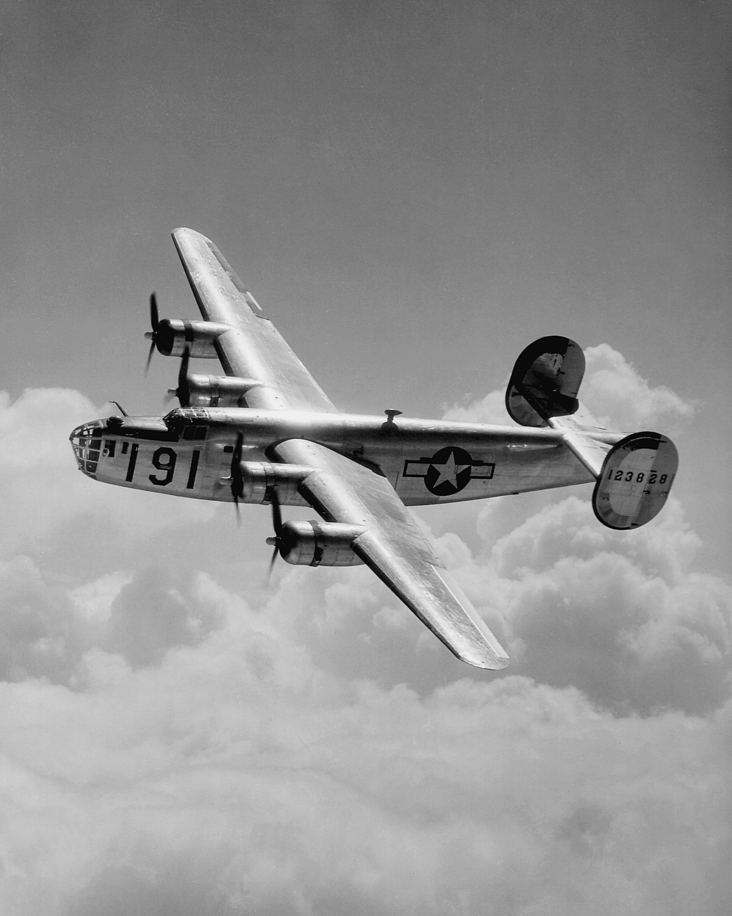 Consolidated B-24 Liberator from Maxwell Field, Alabama, four engine pilot school
