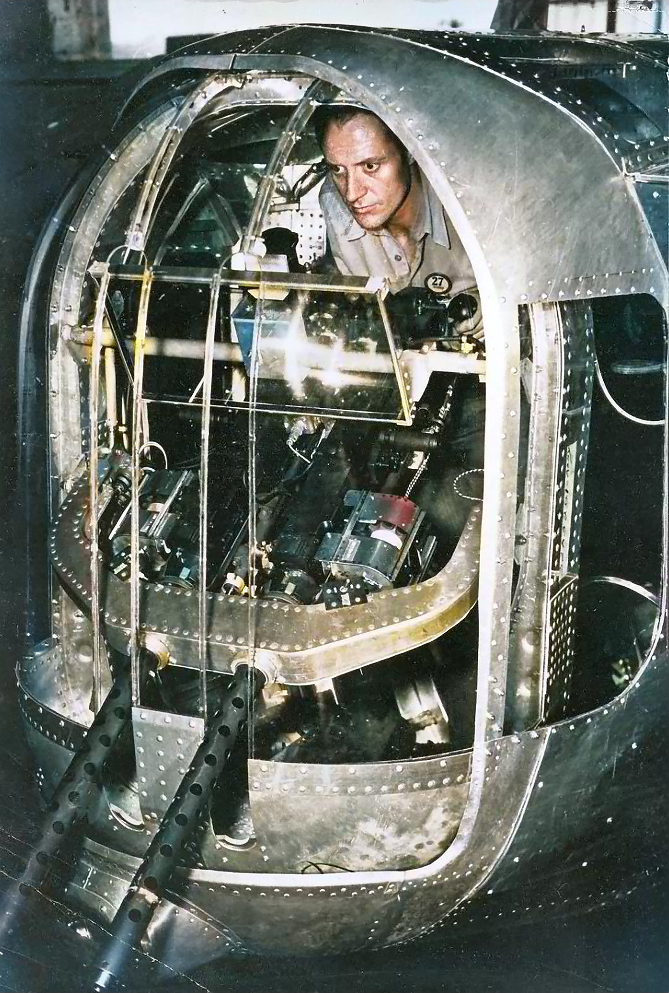 Consolidated B-24 Liberator hydraulic operated A6 gun turret with ammunition capacity 825 rounds per gun 01