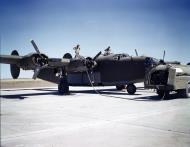 Asisbiz WWII color photo of USAAF Consolidated B-24D Liberator training aircraft being refueled in USA 1943 01