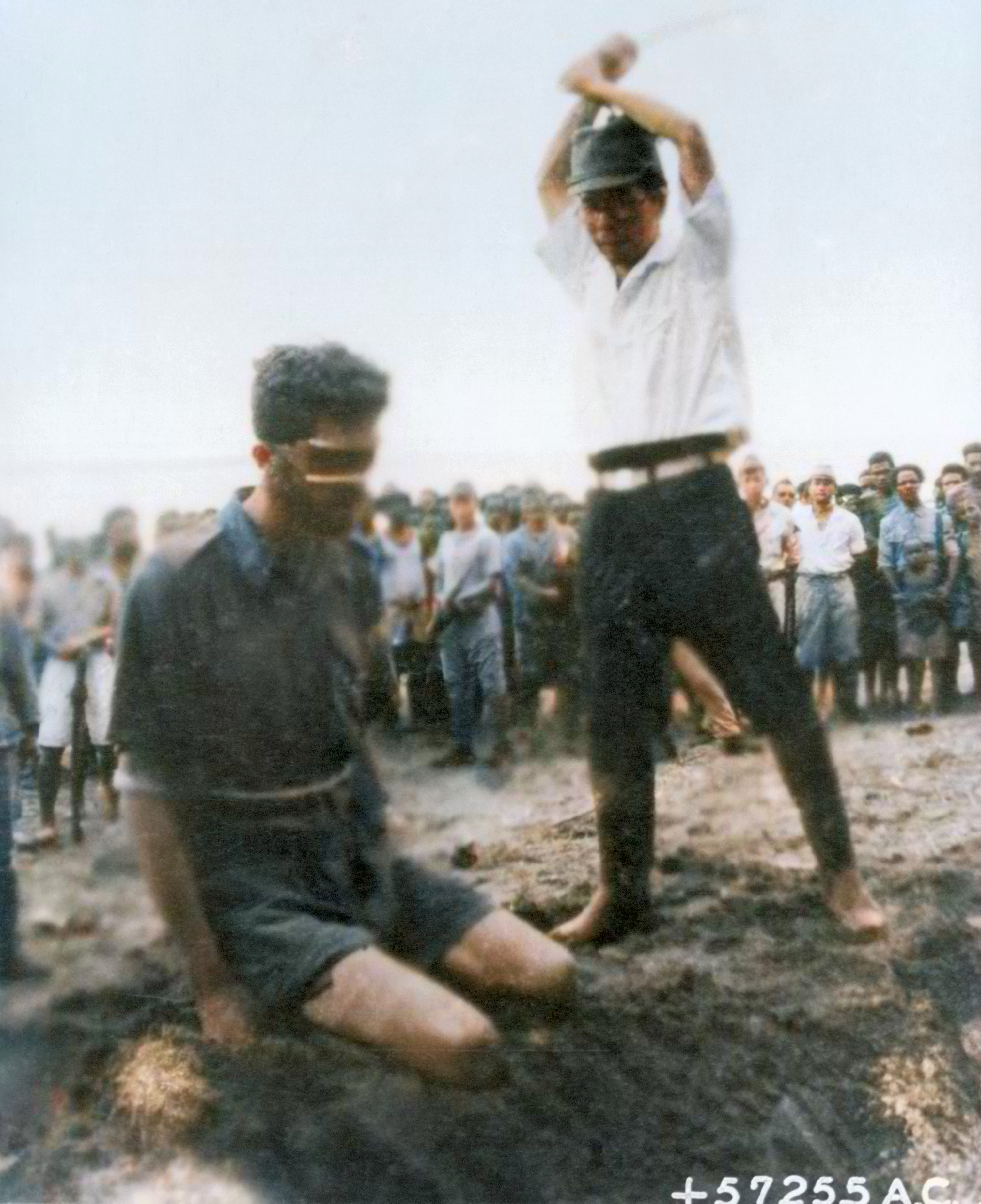 Jap Atrocity an Allied Prisoner of War being decapitated by Japanese Executioner fate of many airmen NA1697