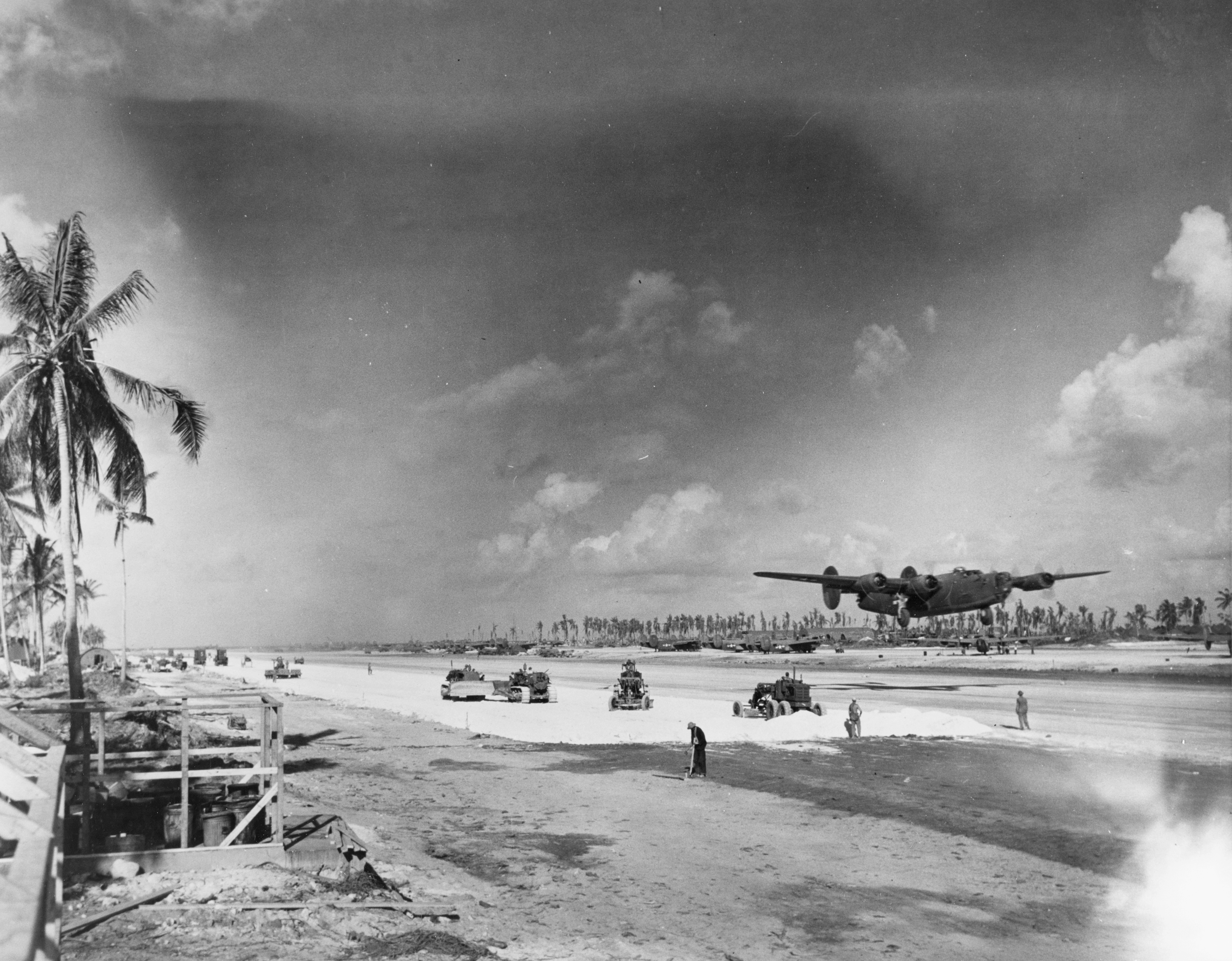 USAAF 7AF B-24 Liberator base at Eniwetok Island Eniwetok Atoll Marshall Islands 13th April 1944 80 G 251475