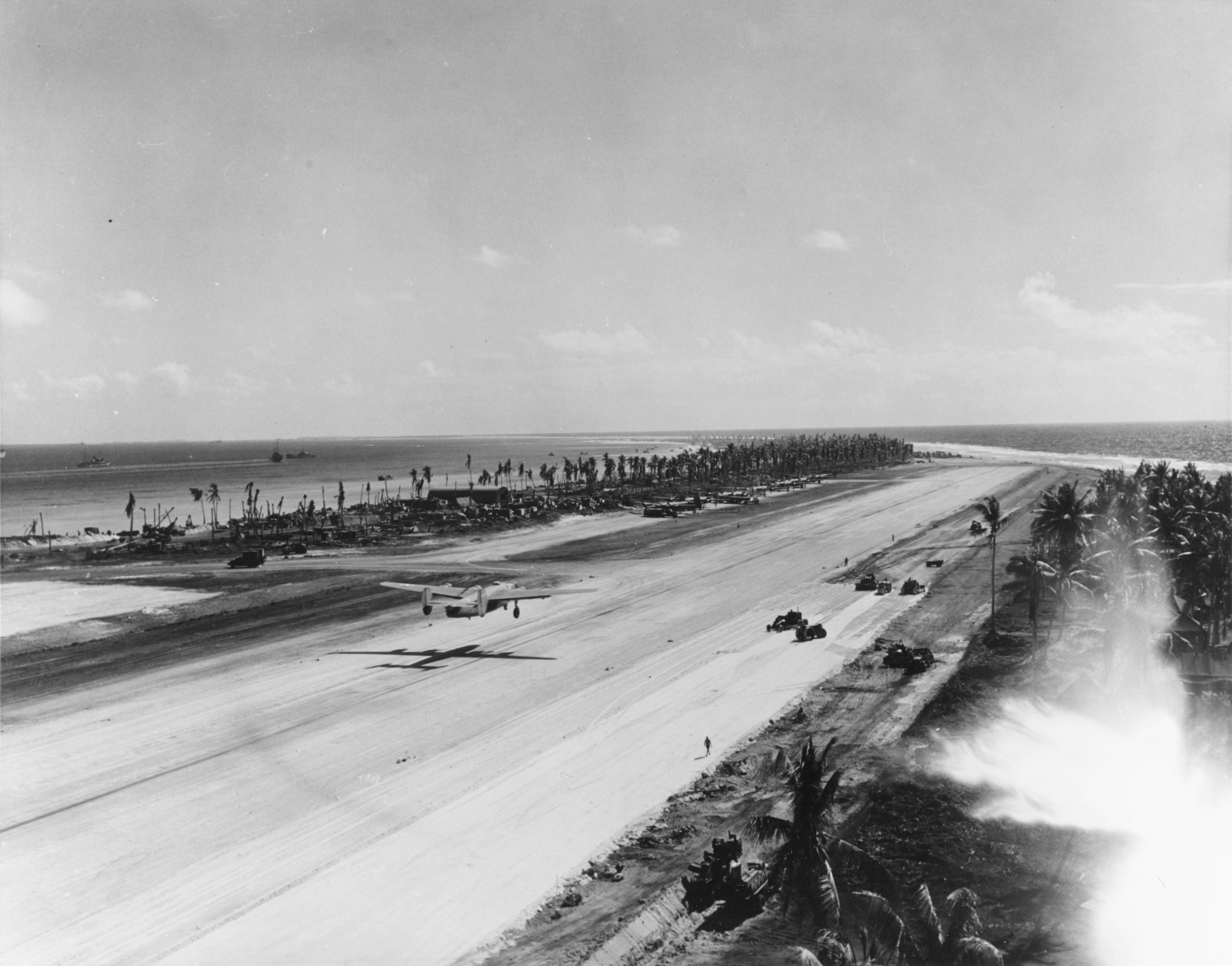 USAAF 7AF B-24 Liberator base at Eniwetok Island Eniwetok Atoll Marshall Islands 13th April 1944 80 G 251481