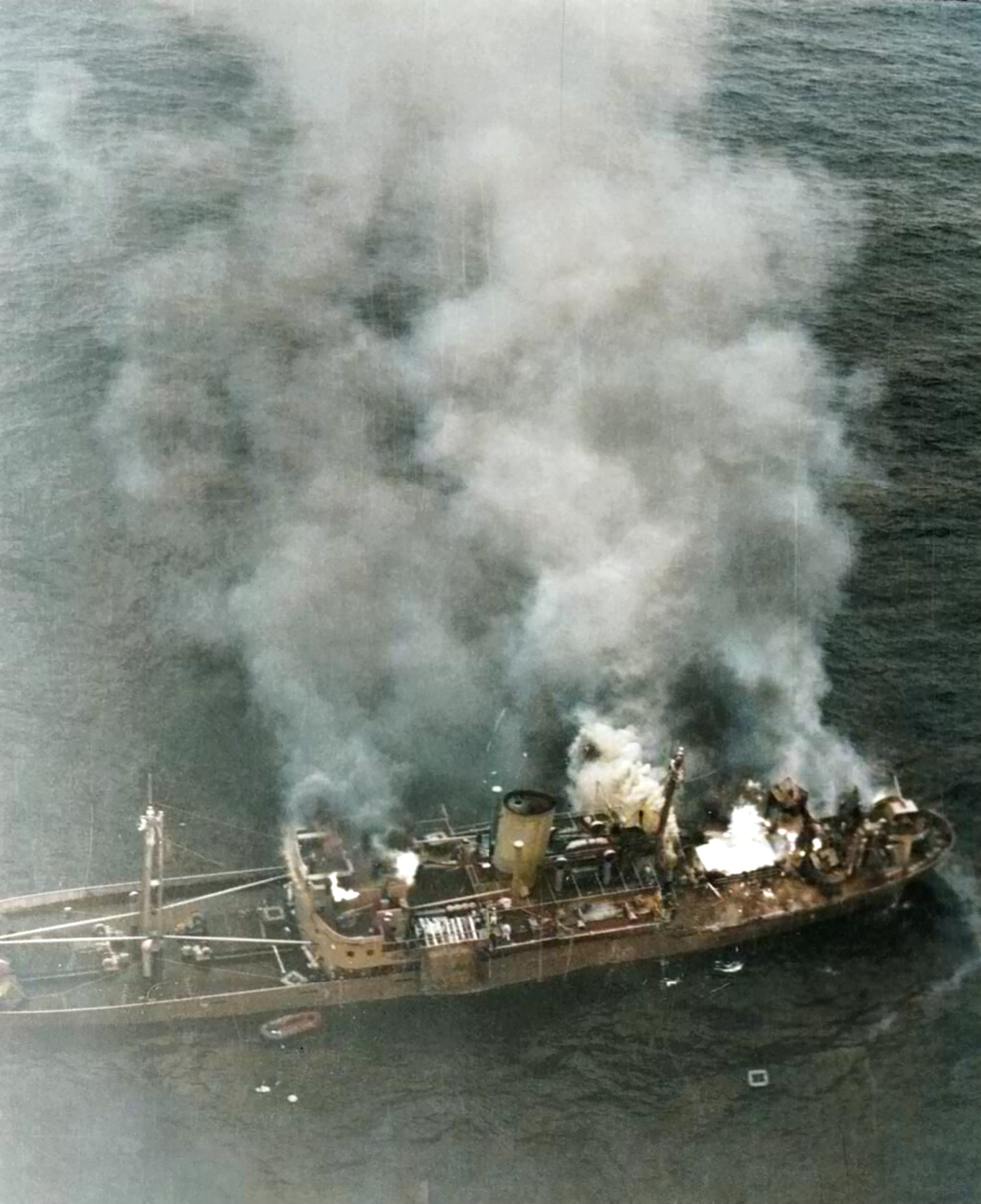 FMS Liberator GRV RAF 311Sqn sank the German KMS Alsterufer a 2,700 ton refrigerated cargo ship in the Bay of Biscay 27th Dec 1943 IWM C4002