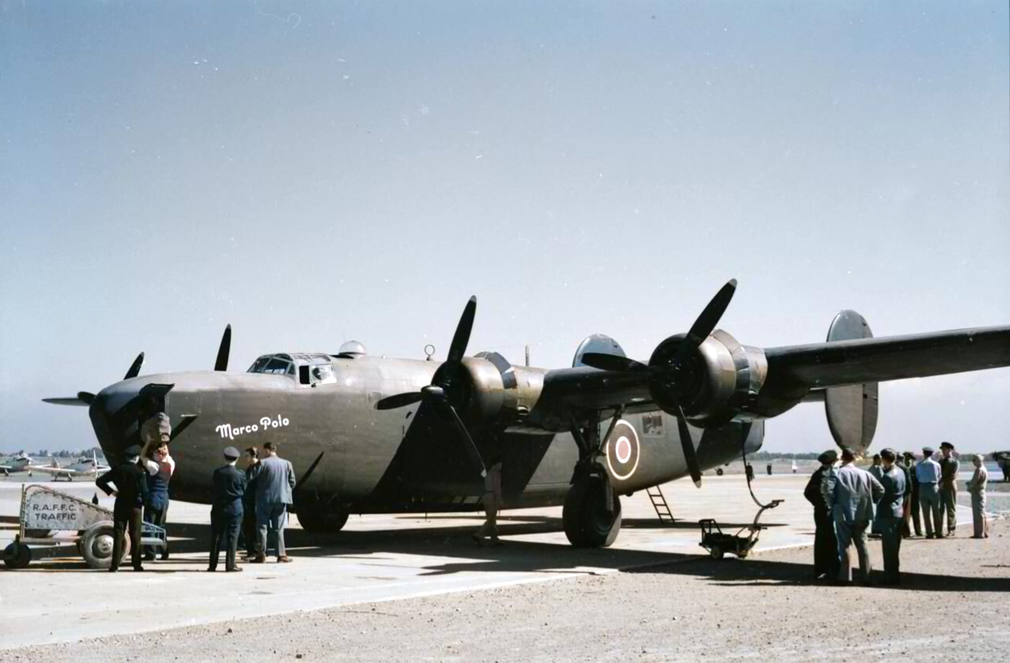 FMS LiberatorI RAF 45Sqn Atlantic Transport Group AL578 Marco Polo being loaded for a Transatlantic flight at Dorval Montreal Canada 01
