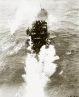 Asisbiz 5AF 345BG B 25's attacking Japanese Iwakuni Maru Tanker 2860GT 29th Mar 1945 01