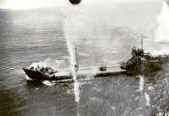 Asisbiz 5AF 345BG B 25's attacking Japanese Kaiko Maru 956GT Hourai Tanker 6th July 1945 01