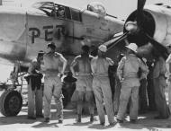 Asisbiz 43 28150 B 25J Mitchell 7AF 41BG PER at Okinawa mission to Sasaba Harbor Japan 28th July 1945 01