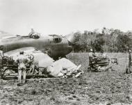 Asisbiz B 25 Mitchell 1ACG crash during emergency landing at Broadway Burma 24th Apr 1945 NA231