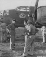 Asisbiz B 25 Mitchell 7BG base inspection with Col Conrad F Necrason n Gen Howard C Davidson at Pandaveswar India 1943 01