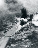 Asisbiz Target 10AF 1ACG under Col Philip Cochran's bomb the bridge at Meza Burma NA583