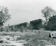 Asisbiz Target 10AF B 25 Mitchell's bomb damage to the historic old fort at Mandalay 21st Mar 1945 NA556