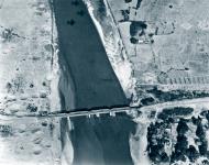 Asisbiz Target 10AF B 25 Mitchell's bomb the Mu River bridge at Nyaungbinwun Burma 1945 NA627