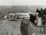 Asisbiz Doolittle Raid 40 2344 B 25 Mitchells LtCol Jimmy Doolittle taking off from USS Hornet in heavy seas 18th April 1942 01