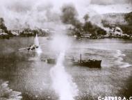 Asisbiz 5AF B 25 Mitchells attacking IJN Freighters at Rabaul New Britain 4th Nov 1943 01
