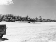 Asisbiz B 25 Mitchell 41BG47BS landing at O'Hara field Apamama Island Gilbert Islands Jan 1944 NA1168