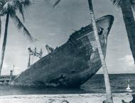 Asisbiz Destroyed Japanese Kyushu Maru 8,666GT Harada kisen Guadalcanal Solomon Islands 1942 NA205