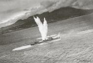 Asisbiz Raid on Cape Gloucester New Briatin score a direct hit on a Japanese Destroyer 28th Jul 1943 01