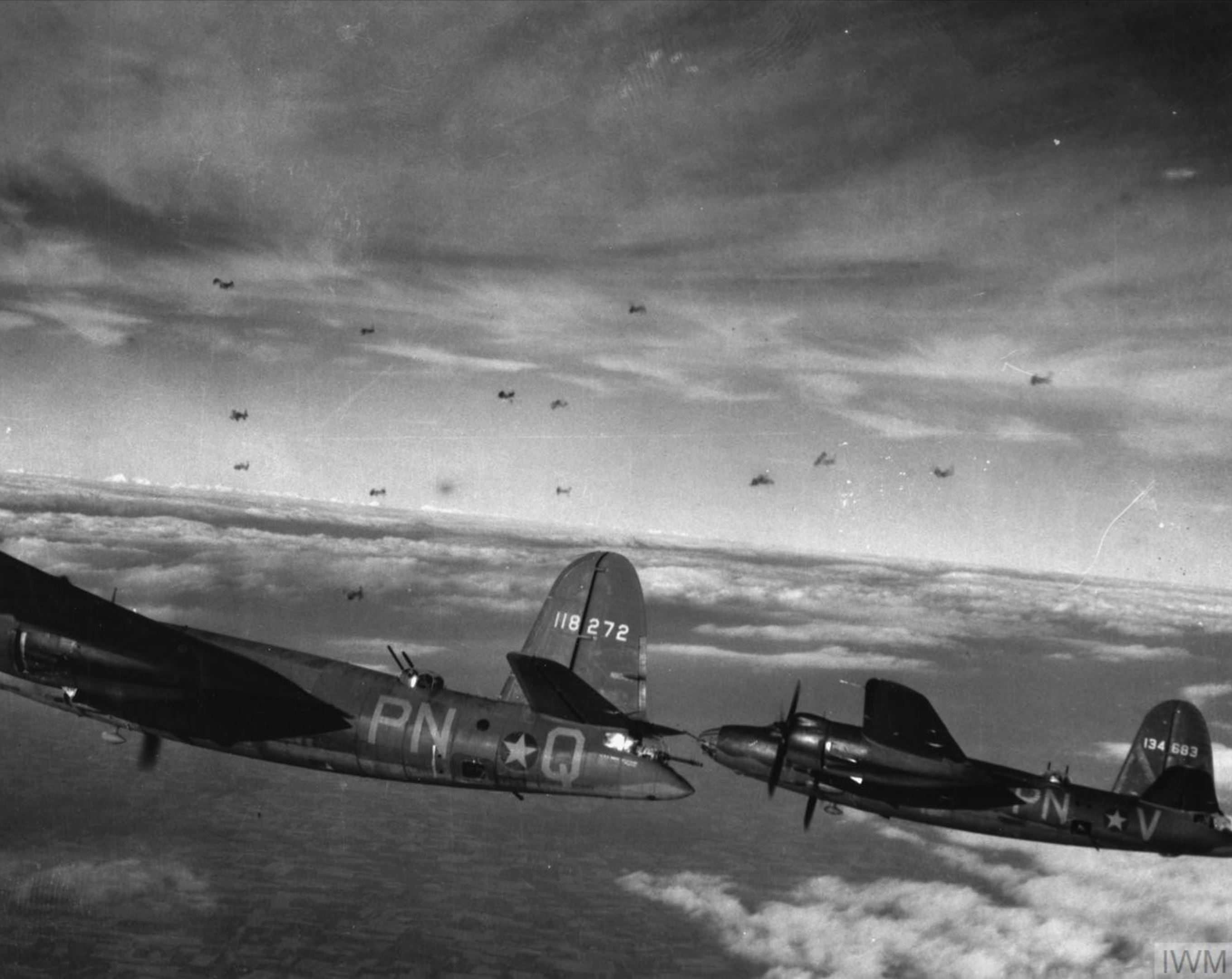 41 34683 B 26C Marauder 9AF 322BG449BS PNV with PNQ enroute to St Omer airfield 9 Aug 1943 FRE4569