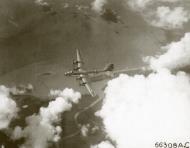 Asisbiz Boeing B-29 Superfortress 20AF J2 in flight with engine damage over Burma 01