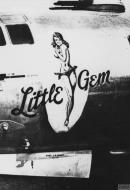 Asisbiz 42 24596 Boeing B-29 Superfortress 497BG869BS A4 Little Gem nose art left side Isley Field Saipan Marianas Feb 1945 FRE11978