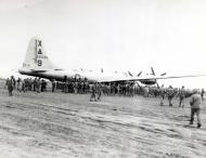 Asisbiz 42 65286 Boeing B-29 Superfortress 20AF 9BG1BS X9 Dinah Might after an emergency landing at Iwo Jima 22 Mar 1945 01