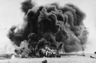 Asisbiz Boeing B-29 Superfortress 20AF 497BG869BS A9 destroyed by strafing Japanese fighters at Saipan 28th Dec 1944 FRE11913