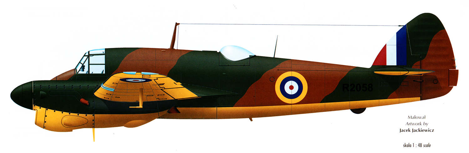 Beaufighter IIF RAF prototype R2058 England July 1940 Profile 0A