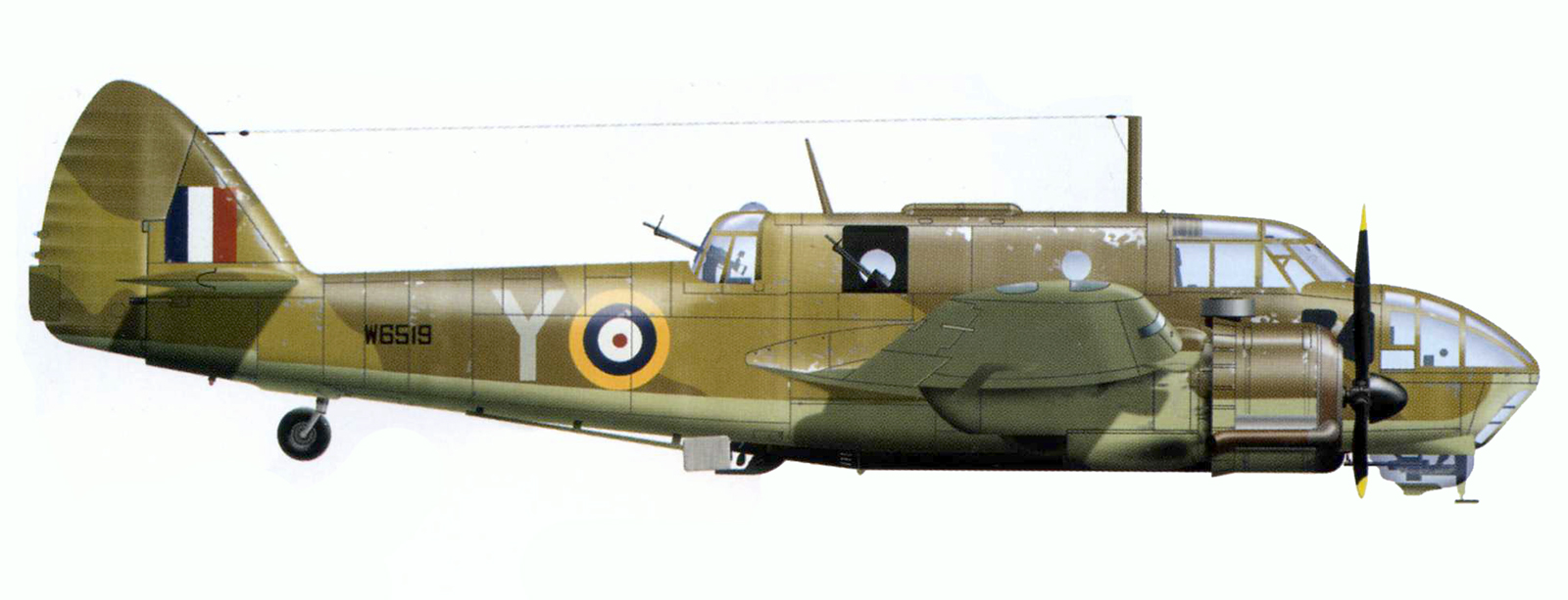 Bristol Beaufort I RAF 13Sqn Y N6519 based at Wadi Natrum Egypt 1941 0A
