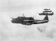 Asisbiz Bristol Beaufort II RAF 86Sqn based at Skitten Caithness flying in loose starboard echelon formation IWM CH7949