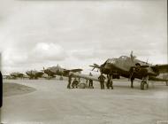 Asisbiz Bristol Beaufort IIs RAF 86Sqn foreground BXS BXA at NAS Hatson Island of Mainland Orkney Scotland Apr 1942 IWM A9381