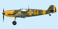 Asisbiz Messerschmitt Bf 109E7 FARR 7 Grupul Yellow 64 Tiberiu Vinca WNr 704 Russia 1942 0B