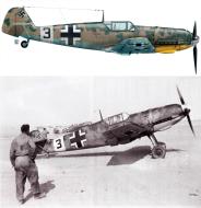 Asisbiz Messerschmitt Bf 109E7Trop 2.(H)14 Black 3 and 4 Arco Philaenorum Tunisia Dec 1941 Avions 190 P30