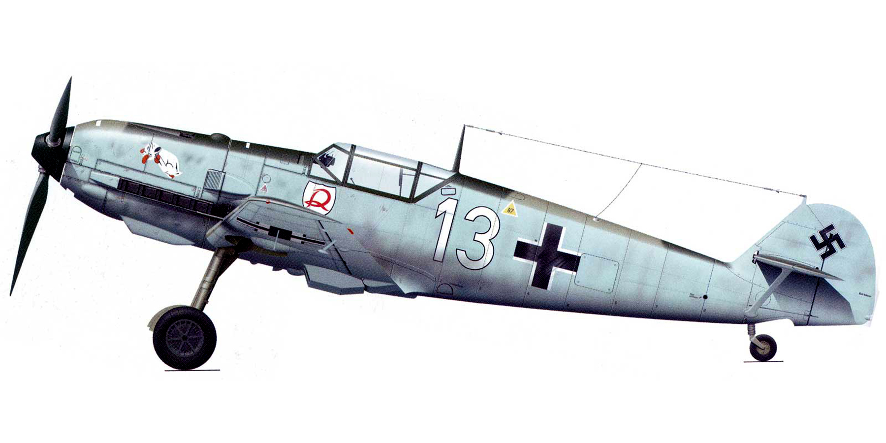 Messerschmitt Bf 109E3 1.JG2 White 13 May 1940 0A
