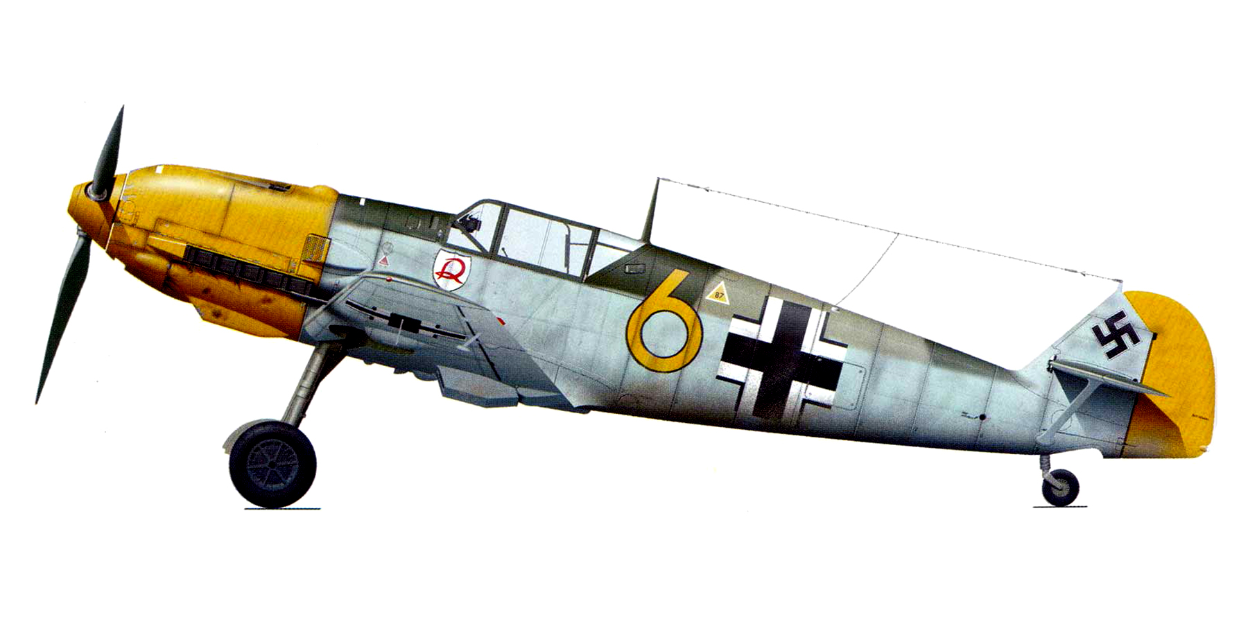 Messerschmitt Bf 109E4 3.JG2 Yellow 6 Querqueville France August 1940 0A