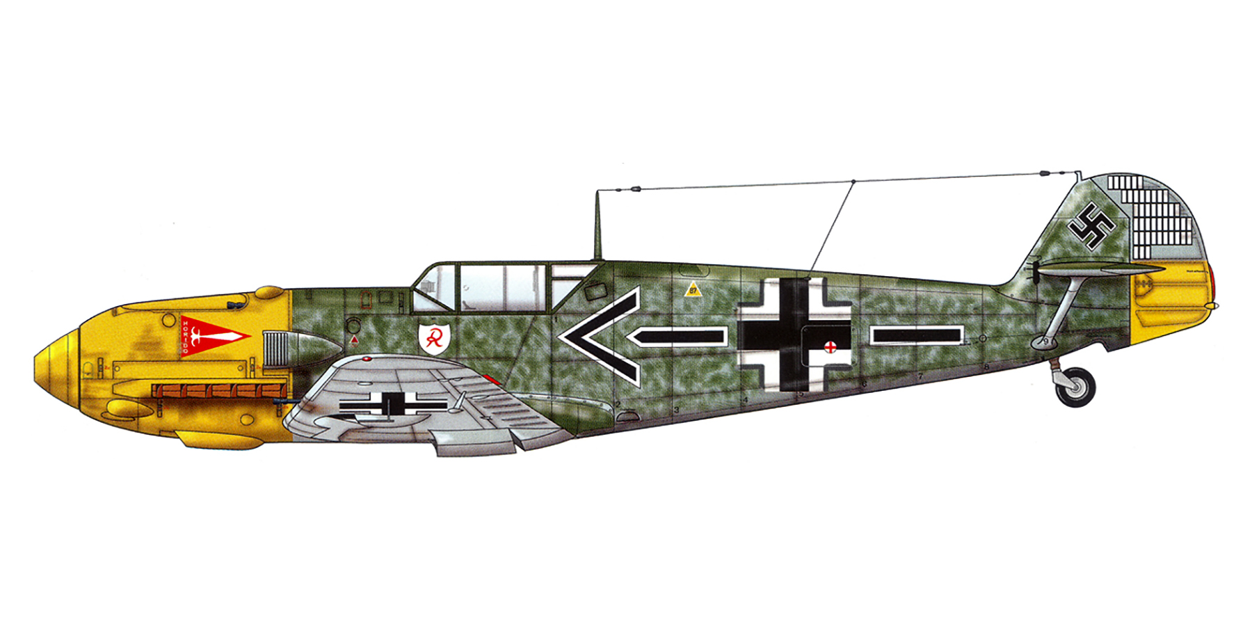 Messerschmitt Bf 109E4 Geschwader Stab JG2 Helmut Wick WNr 5344 France 1940 0B