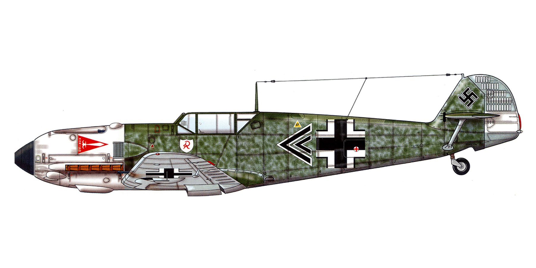 Messerschmitt Bf 109E4 Geschwader Stab JG2 Helmut Wick WNr 5344 France 1940 0E
