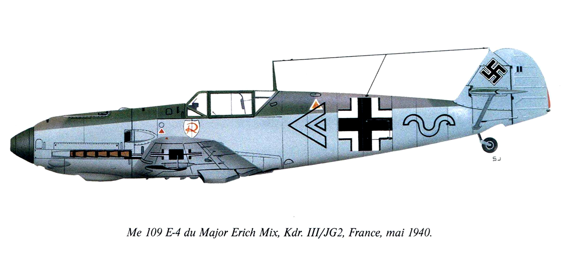 Messerschmitt Bf 109E4 Stab III.JG2 Erich Mix WNr 1526 force landed France 21st May 1940 0B