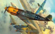 Asisbiz Artwork showing a painting by Roy Cross of Bf 109E4 I.JG2 Helmut Wick Battle of Britain 1940 0B
