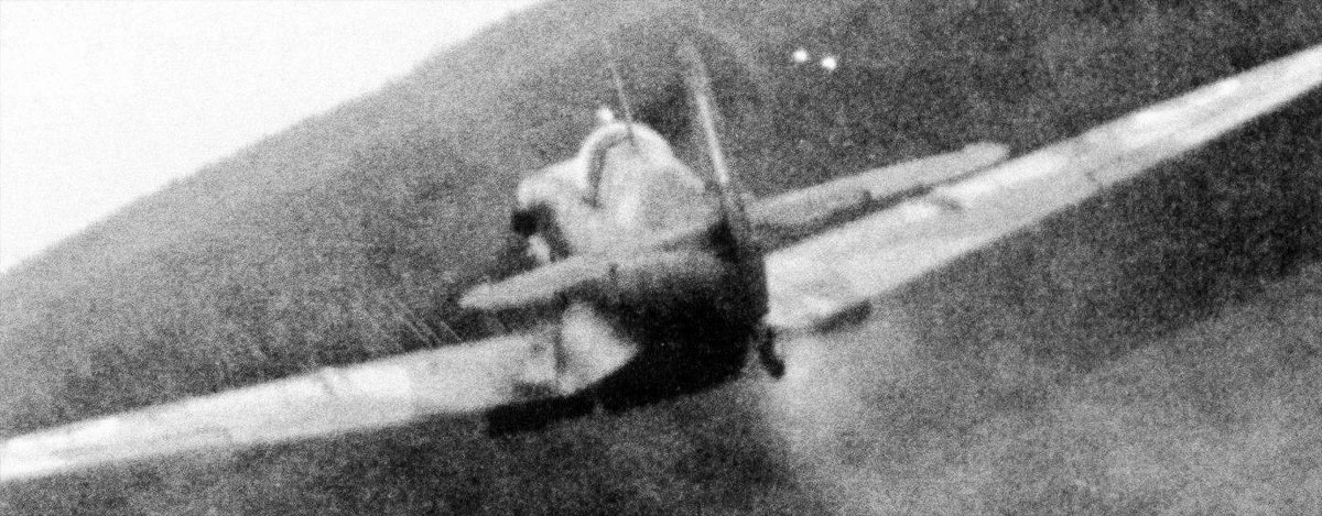 Aircrew Julius Meimberg gun camera footage shooting down a RAF Spitfire 13th April 1945 01