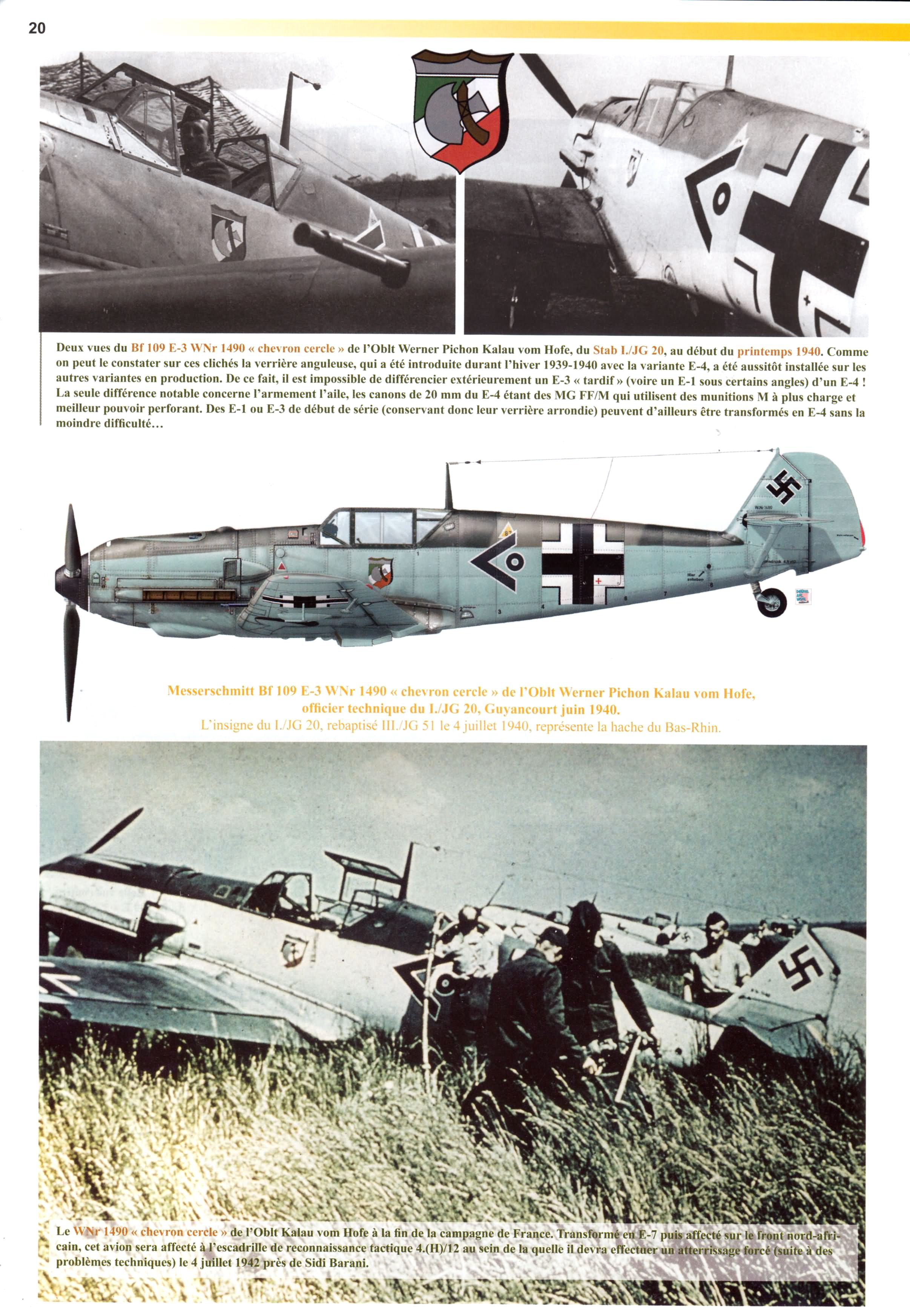 Messerschmitt Bf 109E4 Stab I.JG20 Hofe WNr 1490 France 1940 Avions 189 Page 20