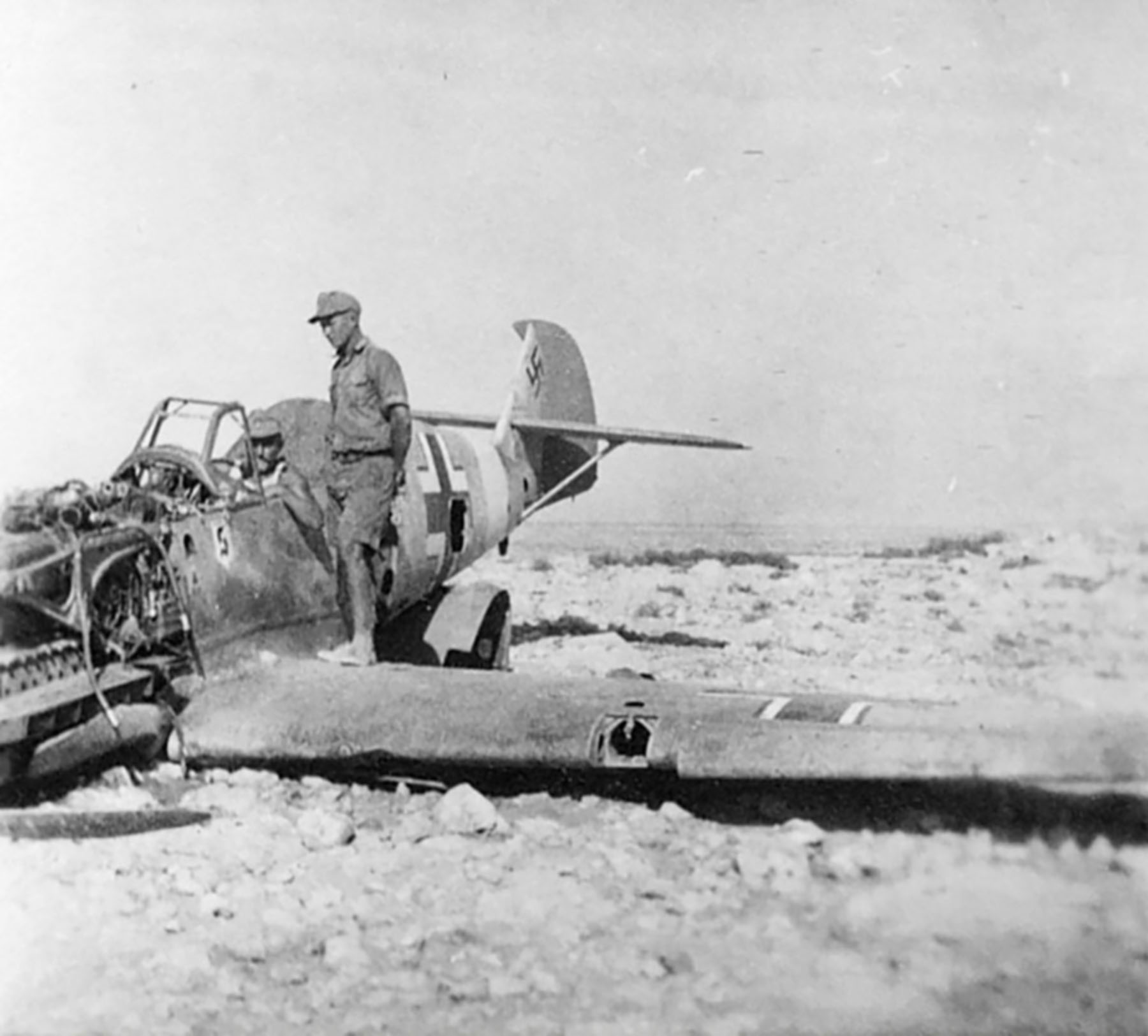 Messerschmitt Bf 109E7B 7.JG26 White 4 WNr 7684 force landed Derna 17th July 1941 01