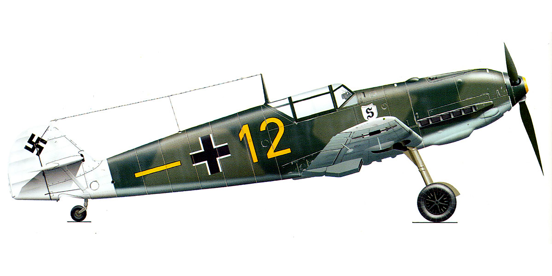 Messerschmitt Bf 109E1 6.JG26 Yellow 12 Germany Aug 1939 0A