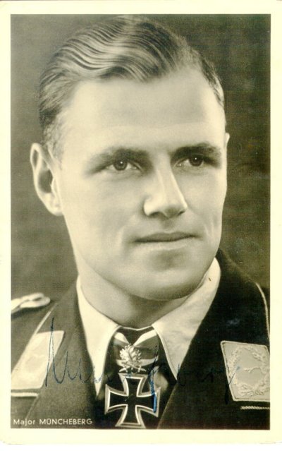 Aircrew Luftwaffe ace and ex Olympian Joachim Muncheberg with his Knights Cross with diamonds 03