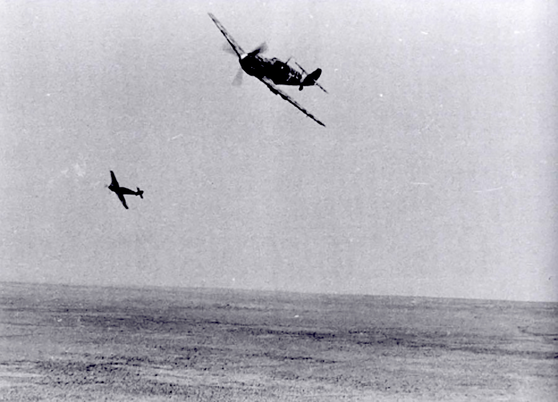 Messerschmitt Bf 109E7Trop 1.JG27 White 3 and 8 on low level patrol over Libya Feb 1942 08
