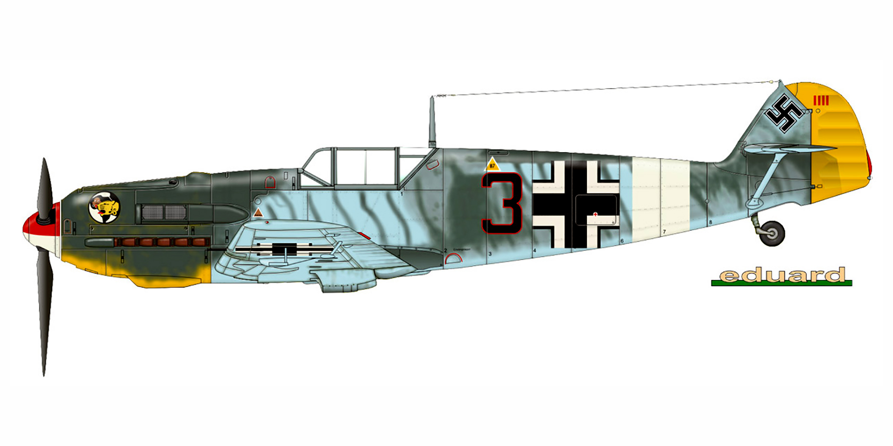 Messerschmitt Bf 109E7Trop 2.JG27 Black 3 Eduard Neumann El Gazala June 1941 0C