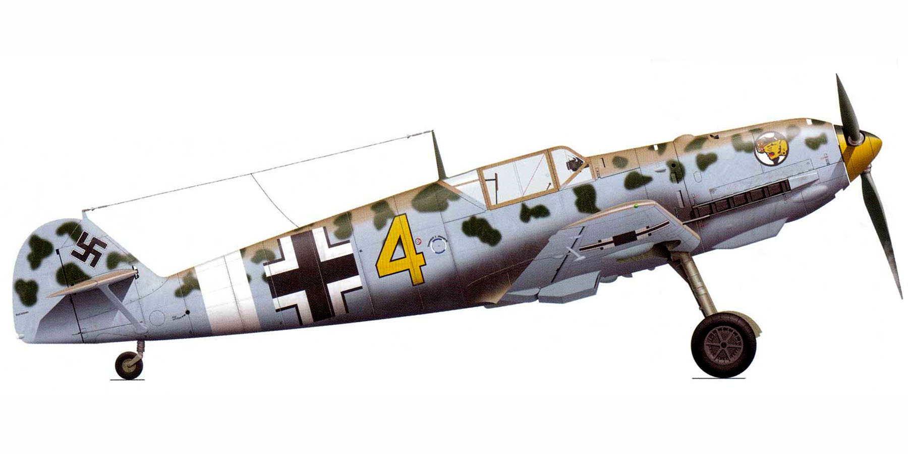 Messerschmitt Bf 109E7Trop 3.JG27 Yellow 4 Libya 1941 0A