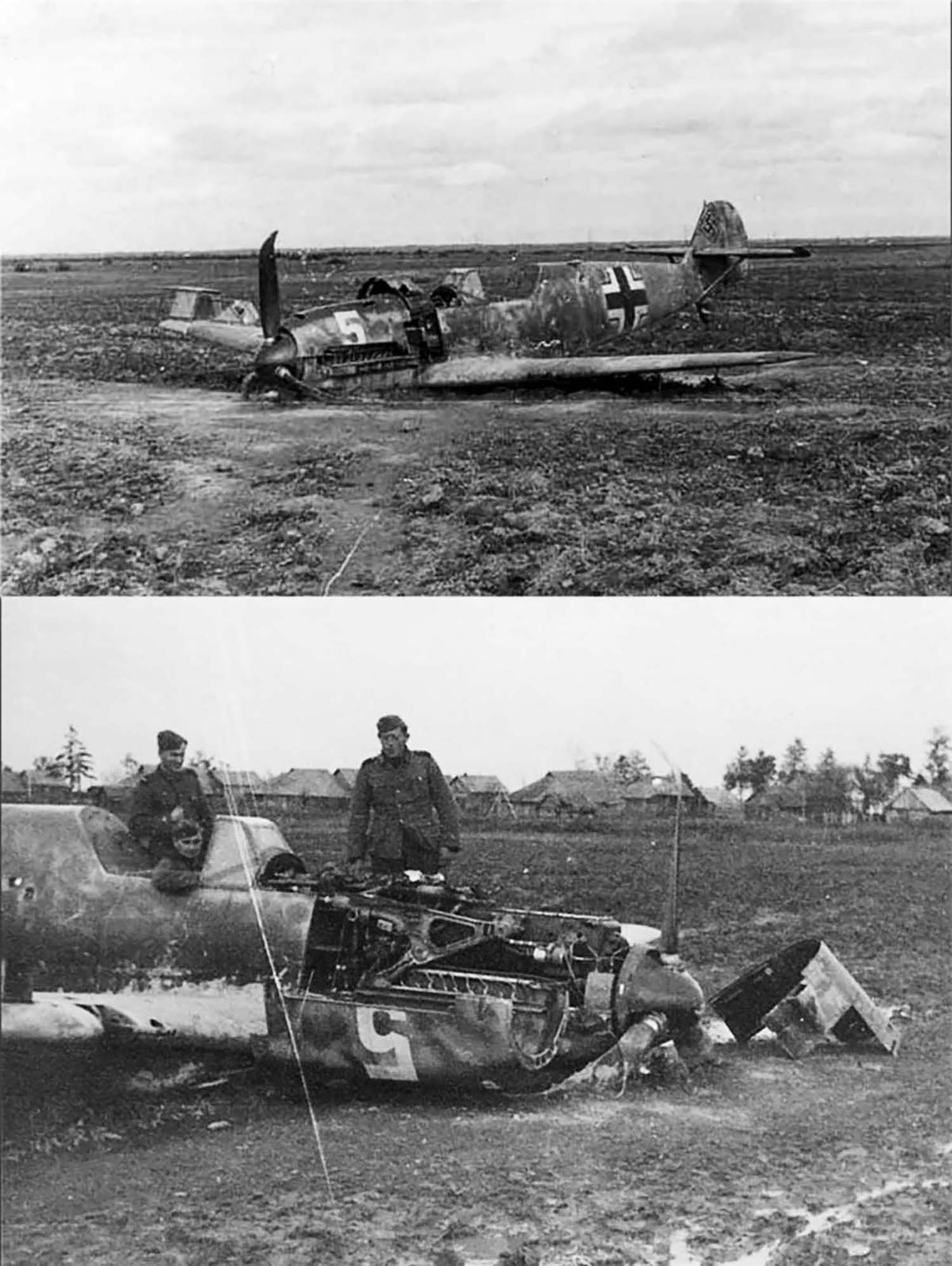 Messerschmitt Bf 109E7 7.JG27 White 5 force landed Staraya Russia 1941 eBay 06