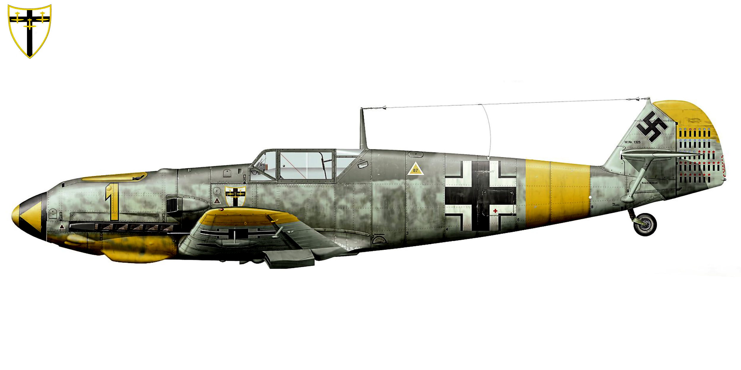 Peddinghaus 1/72 Bf 109 E-4 Markings Erbo Graf von Kageneck 9./JG 27 Sicily 1774
