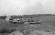 Asisbiz Ostfront Messerschmitt Bf 109E7B 8.JG27 Black 12 with yellow band belly landed Minsk Belarus Russia Aug 1941 06