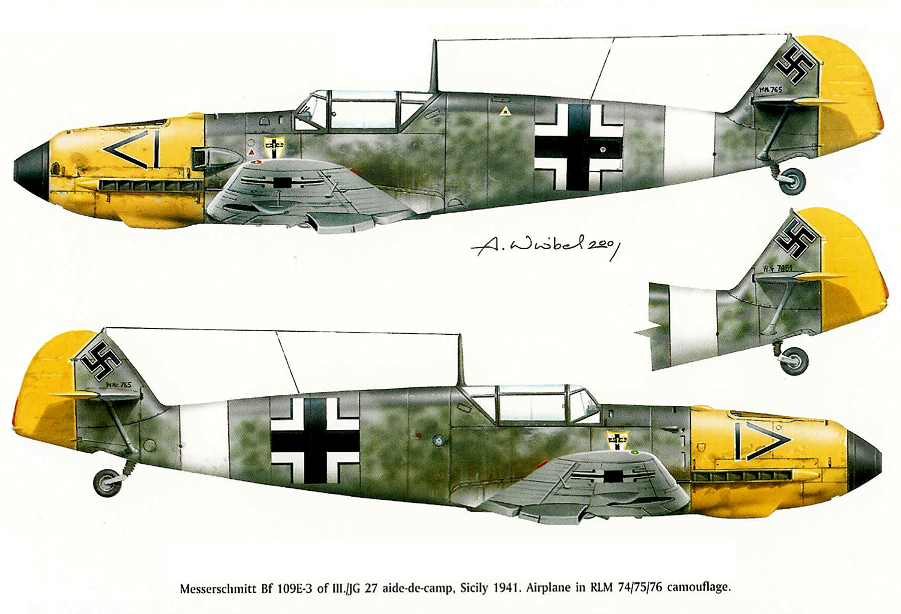 Messerschmitt Bf 109E3 Stab III.JG27 WNr 765 Kozani Greece Apr 1941 0A